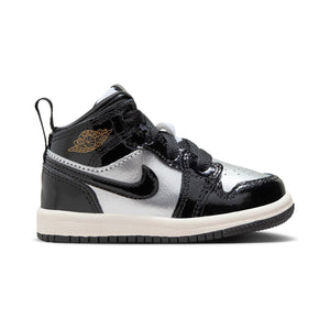 Jordan 1 Mid SE 'Black Metallic Silver Sail Metallic Gold' Baby/Toddler Shoes