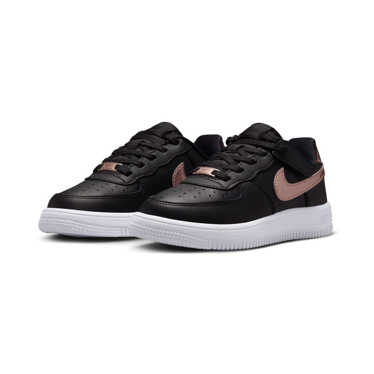 Nike Force 1 Low SE EasyOn &#39;Black &amp; Metallic Red Bronze&#39; Little Kids&#39; Shoes