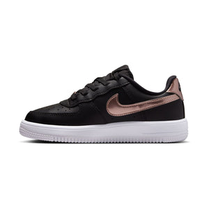 Nike Force 1 Low SE EasyOn 'Black & Metallic Red Bronze' Little Kids' Shoes