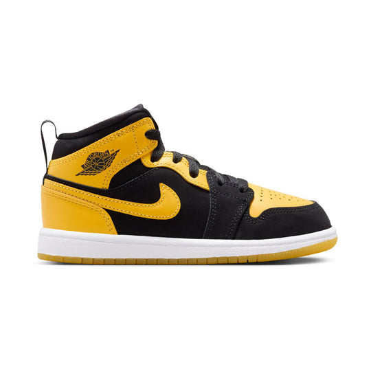 Jordan 1 Mid SE 'Yellow Black' Little Kids' Shoes