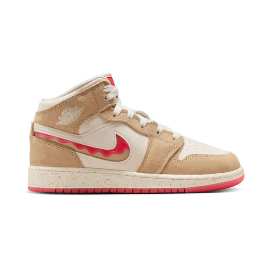 Air Jordan 1 Mid SE 'Peanut Butter & Jelly' Big Kids' Shoes