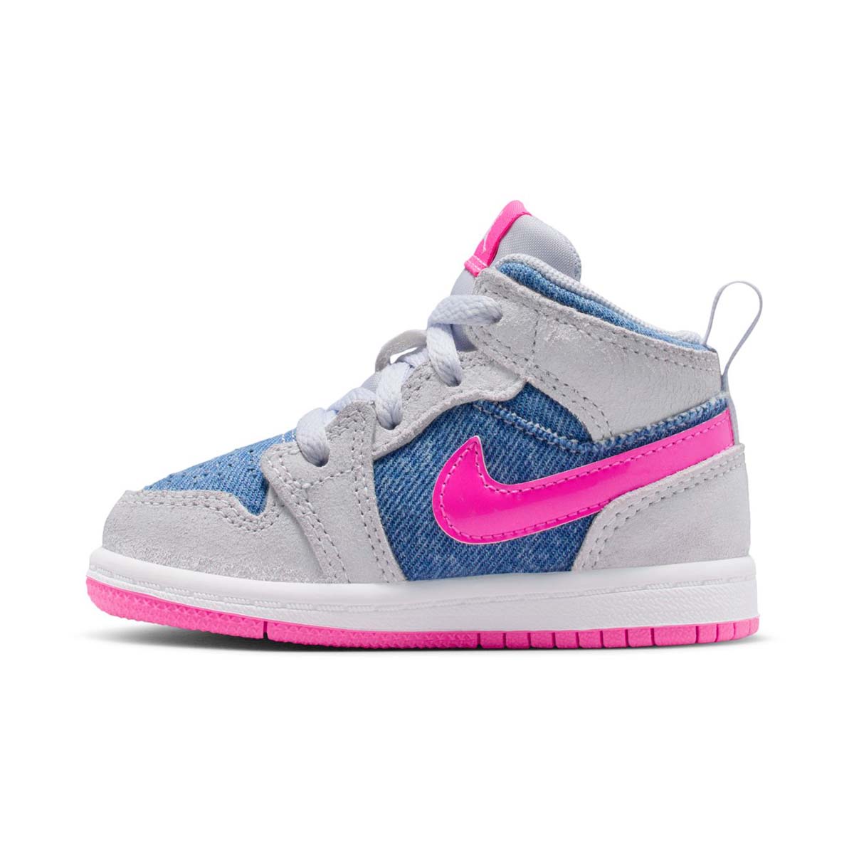 Shop Jordan 1 Mid SE 'Denim Sequin' Baby/Toddler Shoes