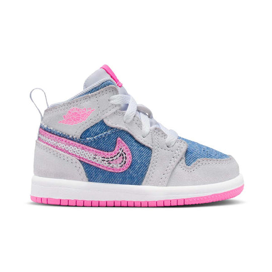 Jordan 1 Mid SE 'Denim Sequin' Baby/Toddler Shoes