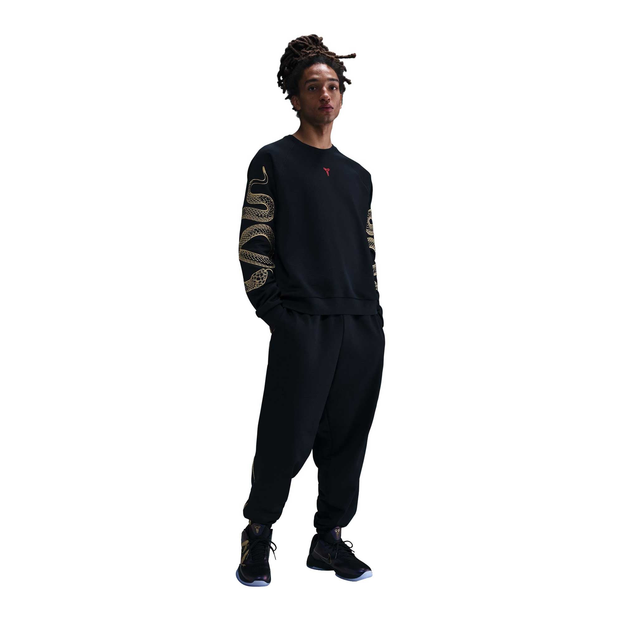 Kobe Therma-FIT Black Basketball Crew - Men's Streetwear Outfits and hoodies