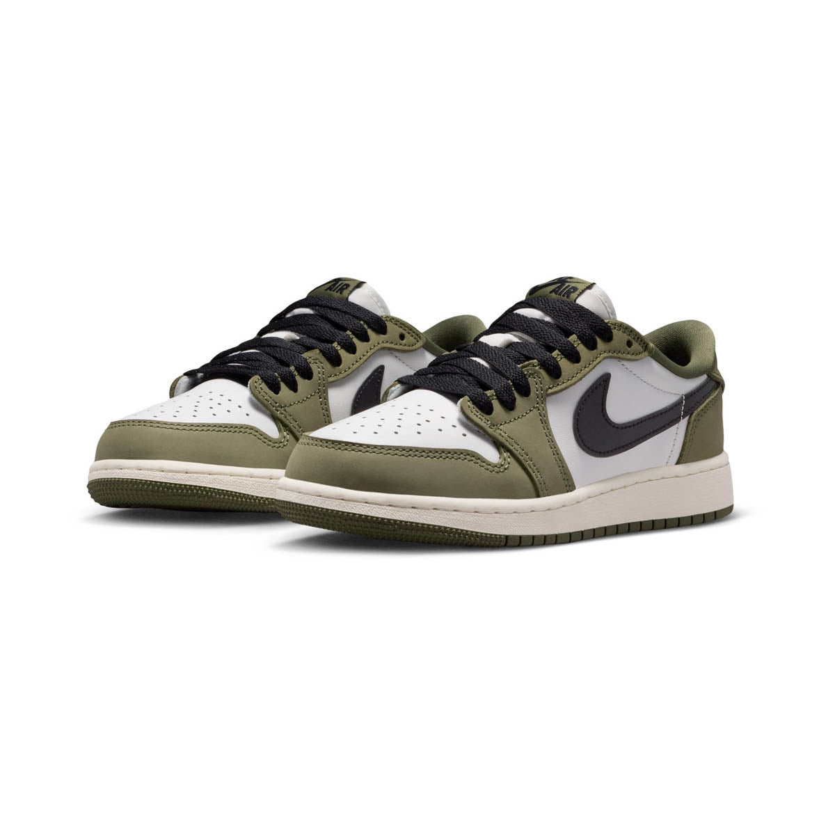 Air Jordan 1 Retro Low 'Medium Olive and Summit White' Big Kids' Shoes - Big Kids Shoes (3.5Y - 7Y): Shoes for Teens
