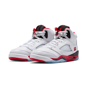 Air Jordan 5 Retro 'Fire Red Black Tongue' Big Kids' Shoes