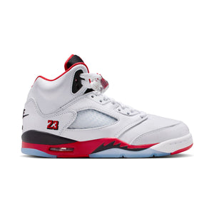 Air Jordan 5 Retro 'Fire Red Black Tongue' Big Kids' Shoes