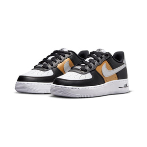 Nike Air Force 1 'Black Metallic SIlver' Big Kids' Shoes