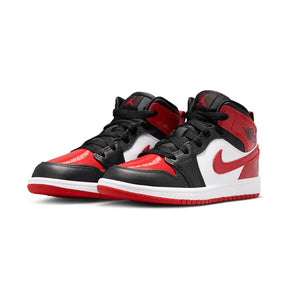 Jordan 1 Mid SE 'Patent Bread Toe' Little Kids' Shoes