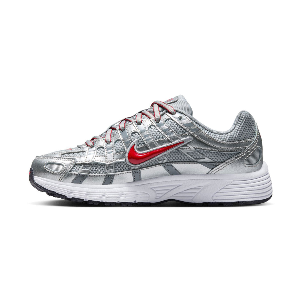 シロウ Shop Nike P-6000 'Metallic Silver Cool Red' Big Kids' Shoes