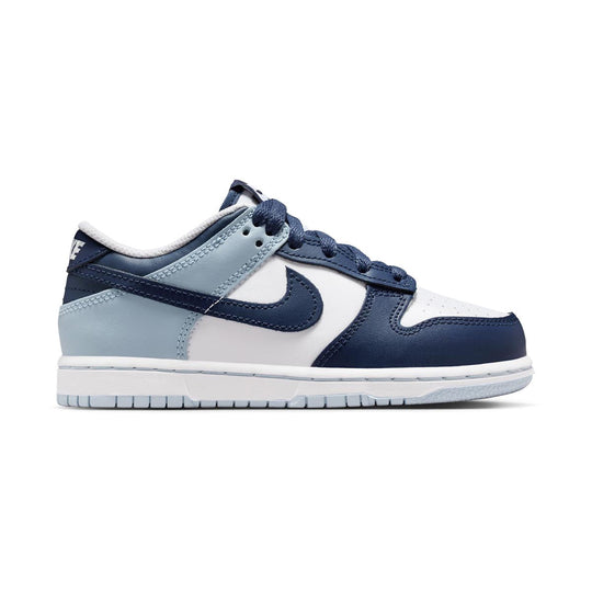Nike Dunk Low 'White Midnight Navy Light Armory' Little Kids' Shoes