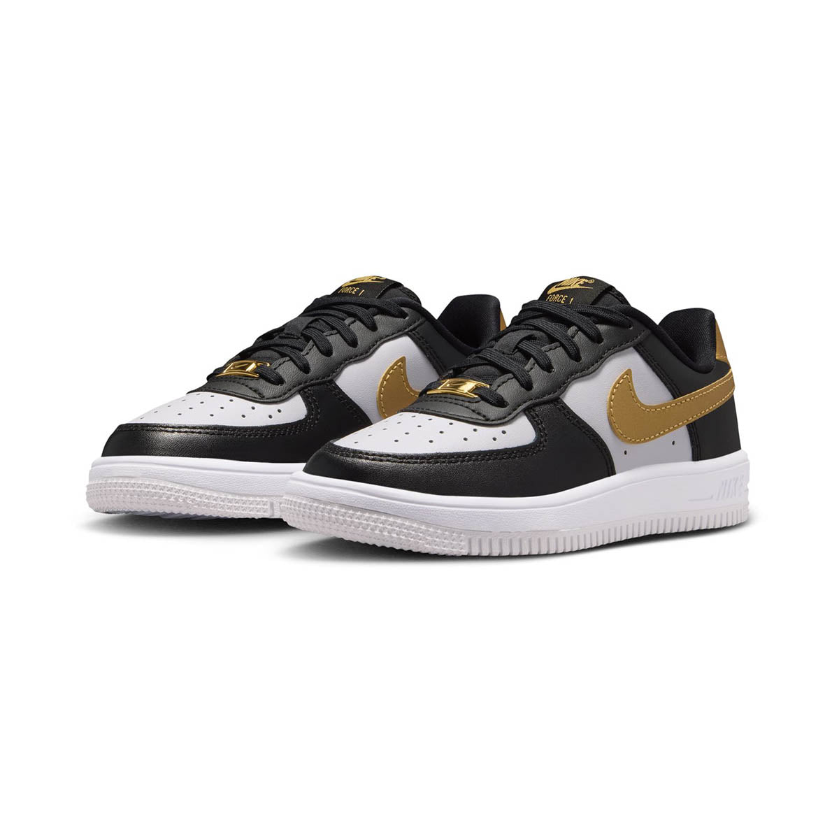 Nike Force 1 Low 'Black White Metallic Gold' Little Kids' Shoes - Nike Air Force 1 Kids
