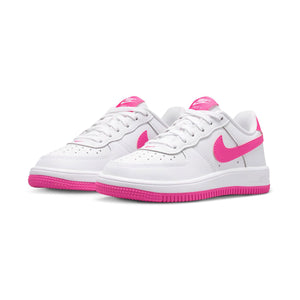 Nike Force 1 Low 'White Laser Fuchsia' Little Kids' Shoes