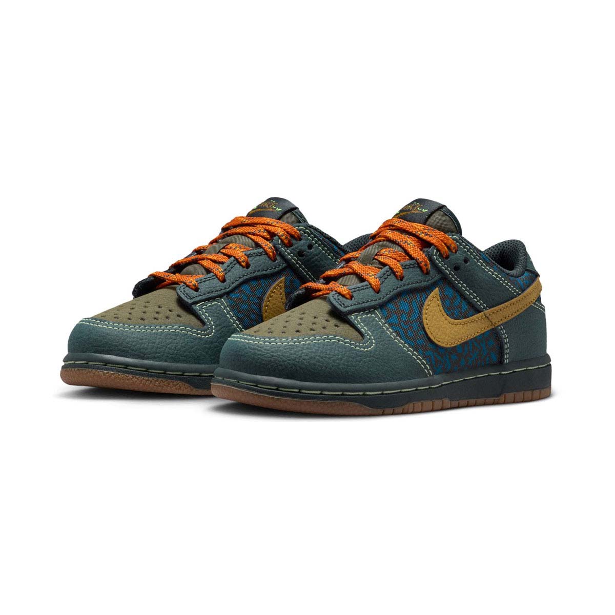 Shop Nike Dunk Low 'Seaweed Ochre Khaki' Little Kids' Shoes