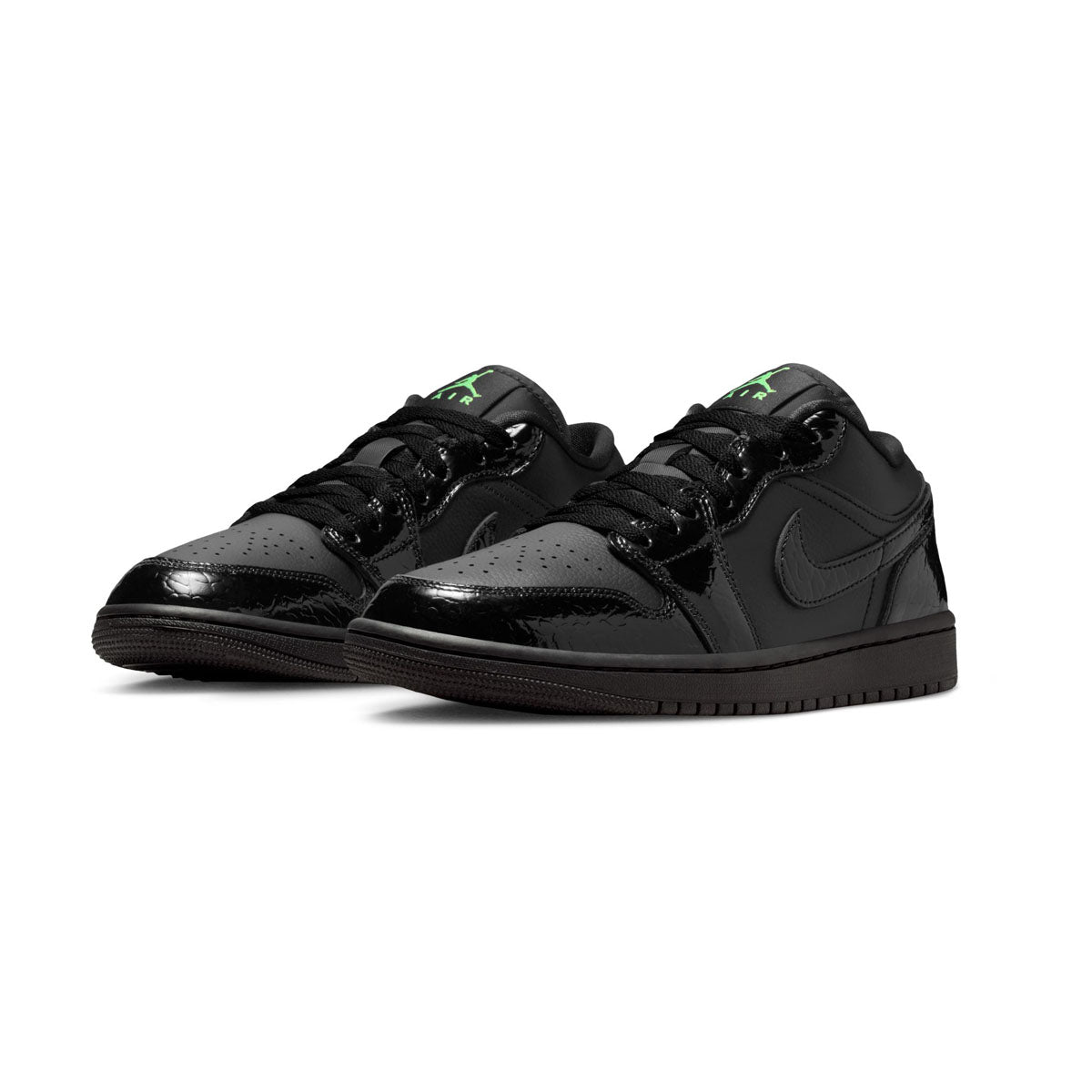 Air Jordan 1 Low SE 'Black Croc Scream Green' Women's Shoes - WOMENS CASUAL