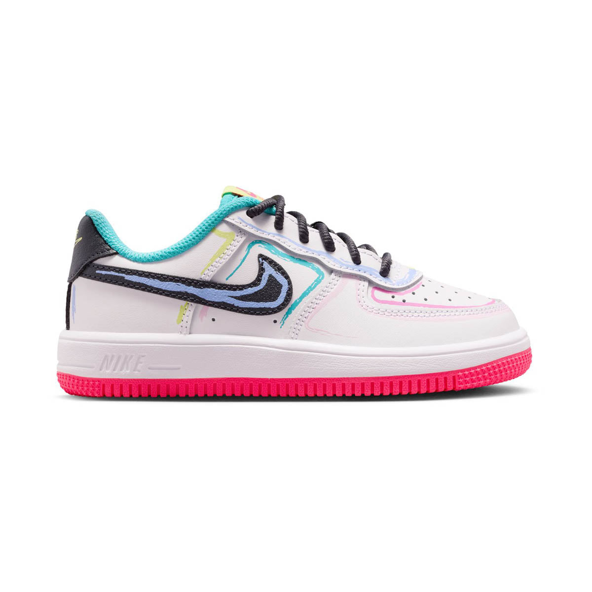 Nike Force 1 Low 'White Hyper Pink Dusty Cactus' Little Kids' Shoes - 