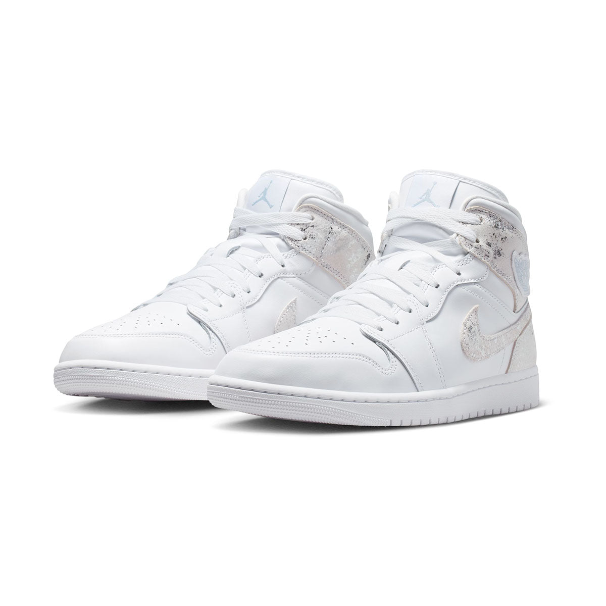 Air Jordan 1 Mid SE 'Distressed White Field Silver' Men's Shoes - 
