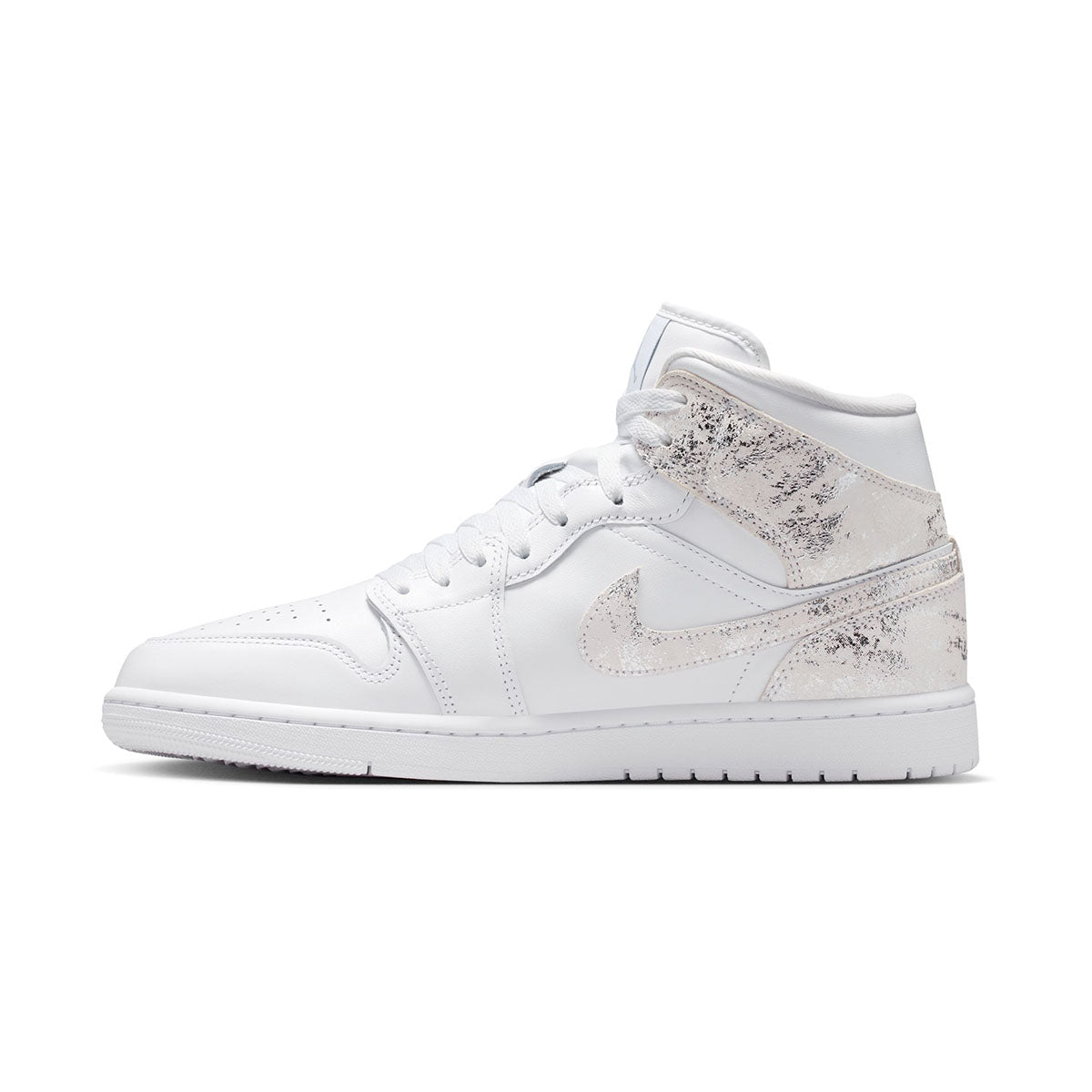 Air Jordan 1 Mid SE 'Distressed White Field Silver' Men's Shoes - 
