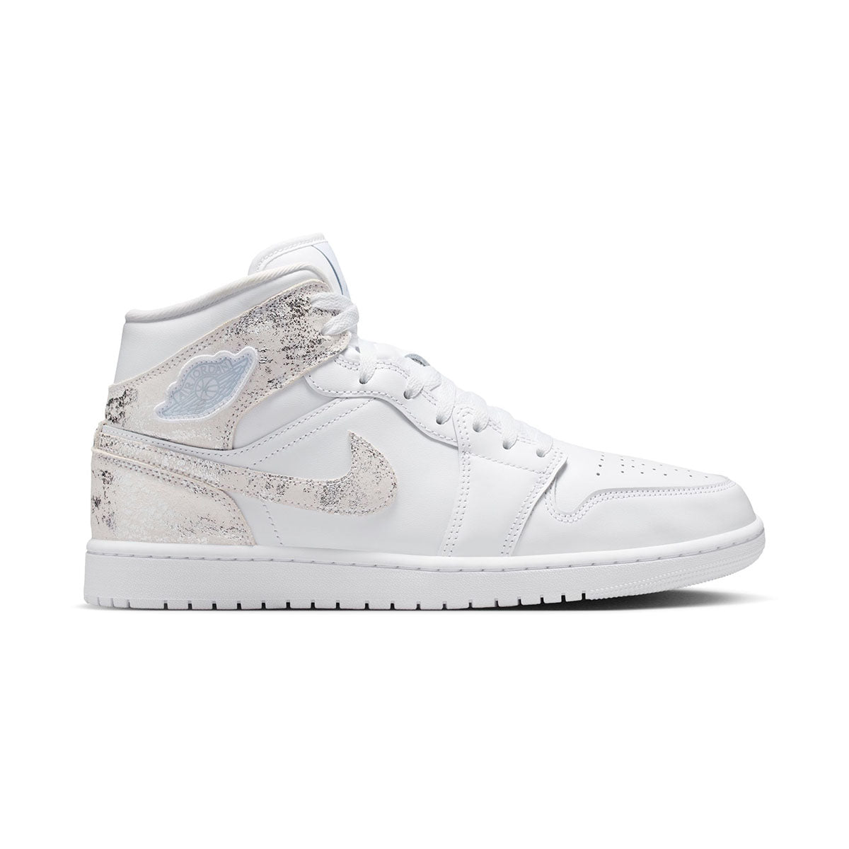 Air Jordan 1 Mid SE 'Distressed White Field Silver' Men's Shoes - 