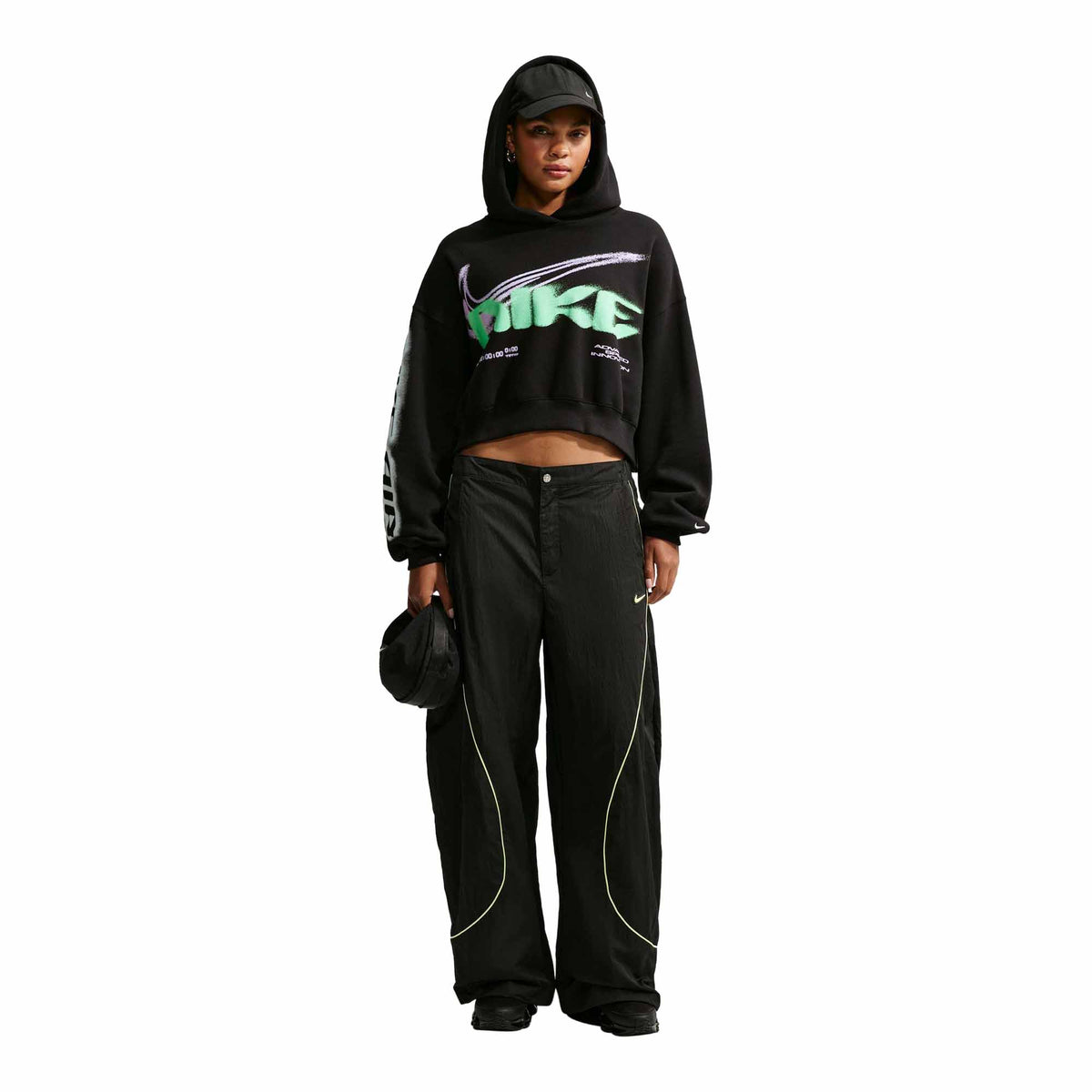 Nike Studio Fleece Women's Cropped Oversized Pullover Hoodie - 