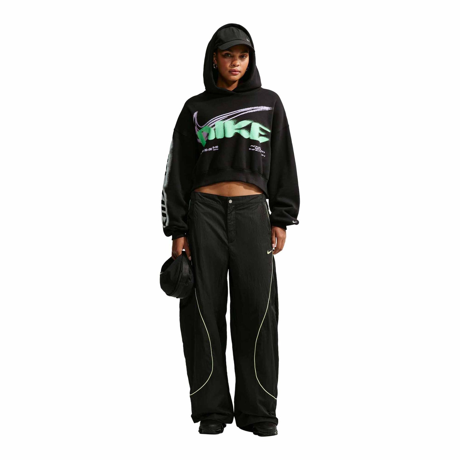 Nike Studio Fleece Women's Cropped Oversized Pullover Hoodie