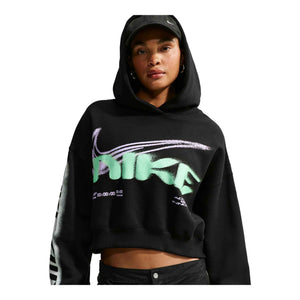 Nike Studio Fleece Women's Cropped Oversized Pullover Hoodie