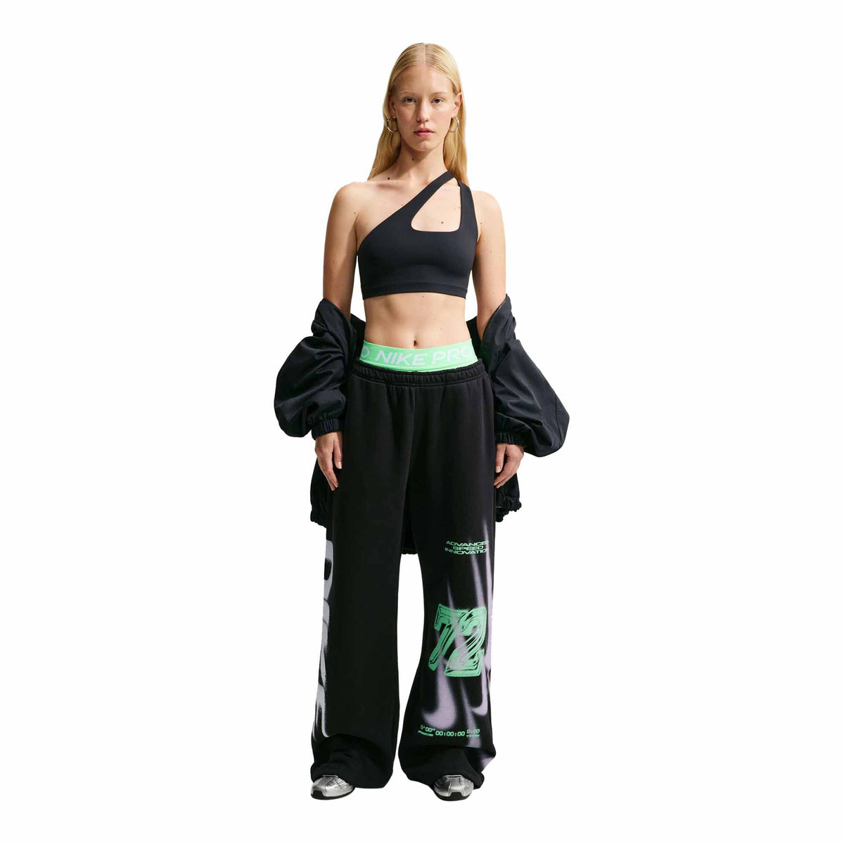 Nike Studio Fleece Medium Weight Women's Oversized High-Rise Straight-Leg Graphic Pants - 