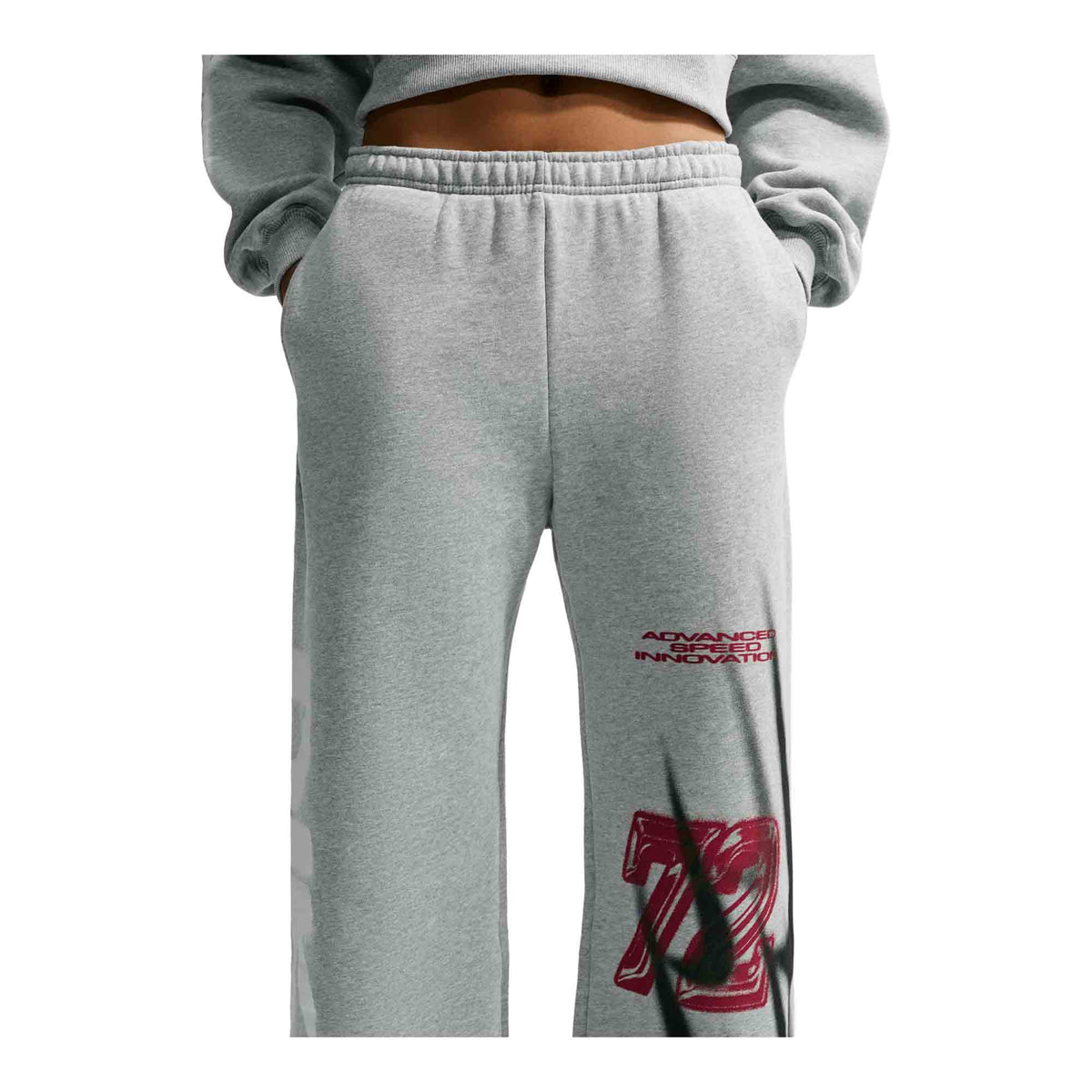 Nike Studio Fleece Medium Weight Women's Oversized High-Rise Straight-Leg Graphic Pants - 