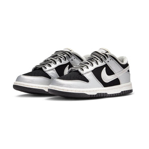 Nike Dunk Low LV8 'Metallic Silver Black Sail' Big Kids' Shoes