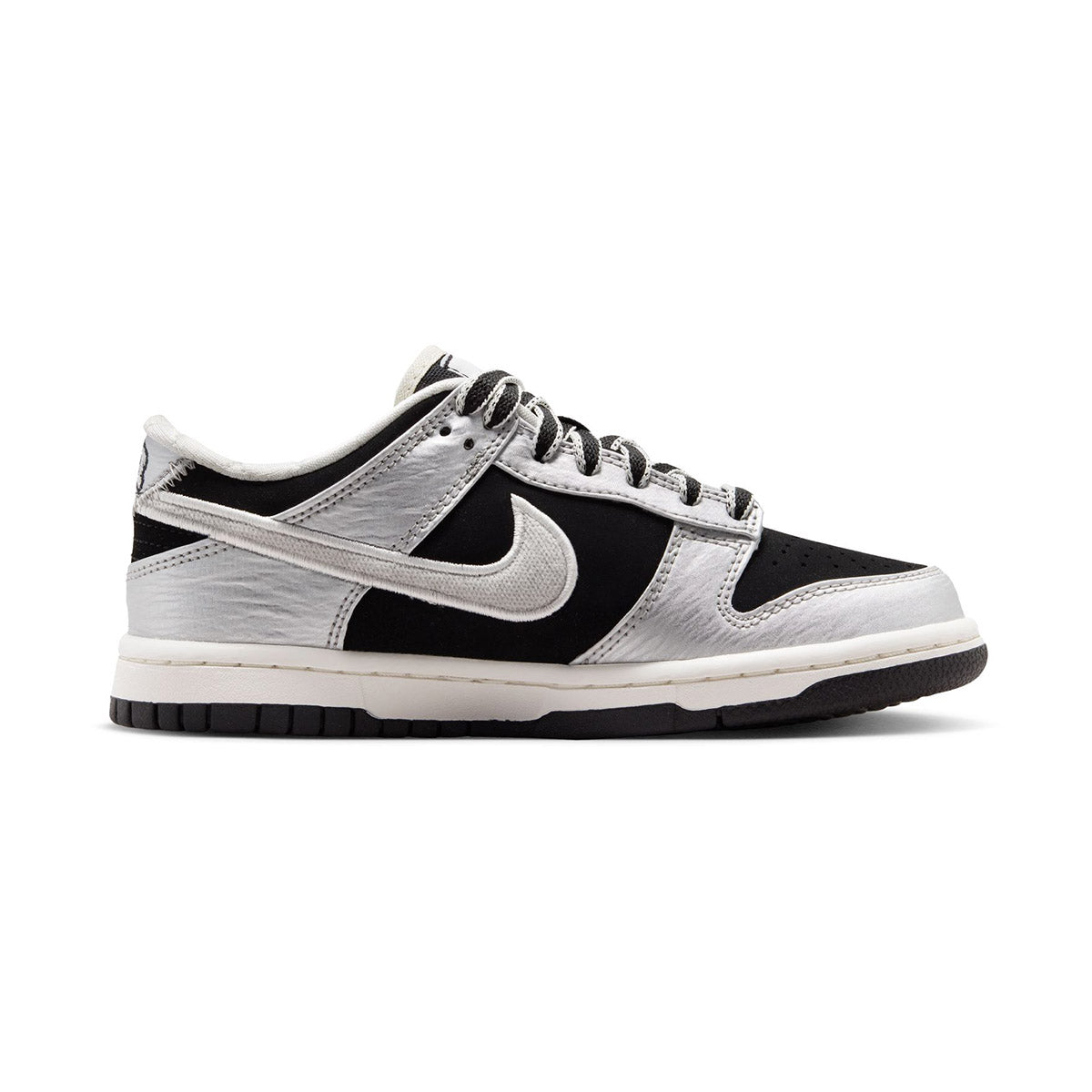 Nike Dunk Low LV8 'Metallic Silver Black Sail' Big Kids' Shoes - 