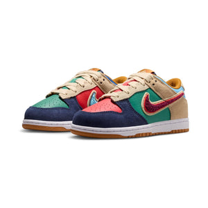 Nike Dunk Low 'Speed Red Green Noise' Little Kids' Shoes