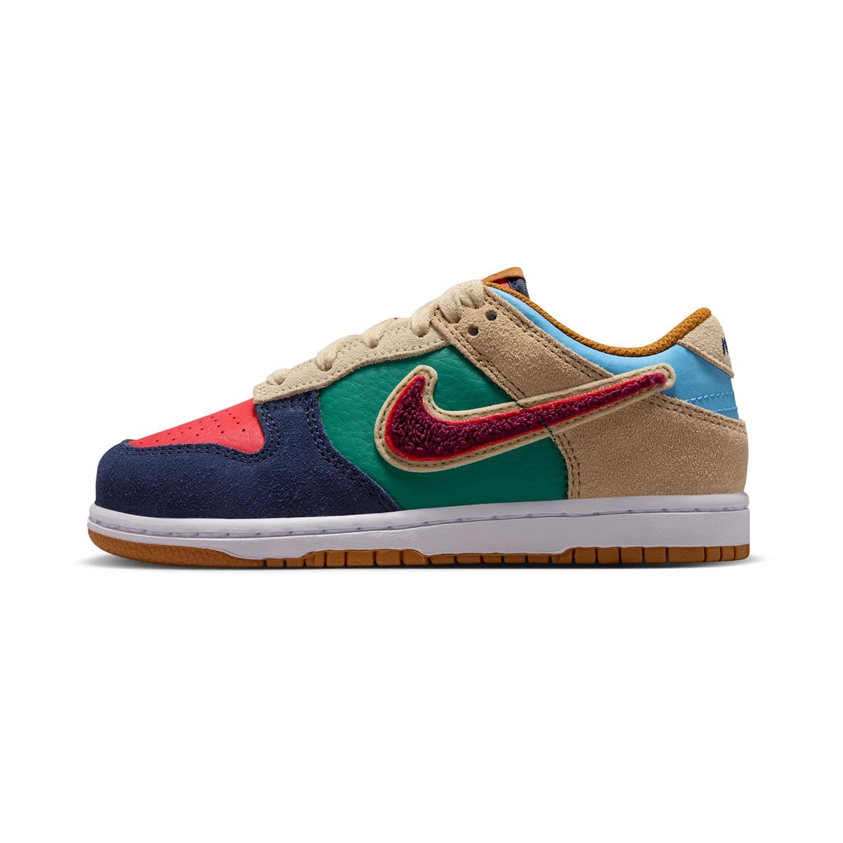 Nike Dunk Low 'Speed Red Green Noise' Little Kids' Shoes - 