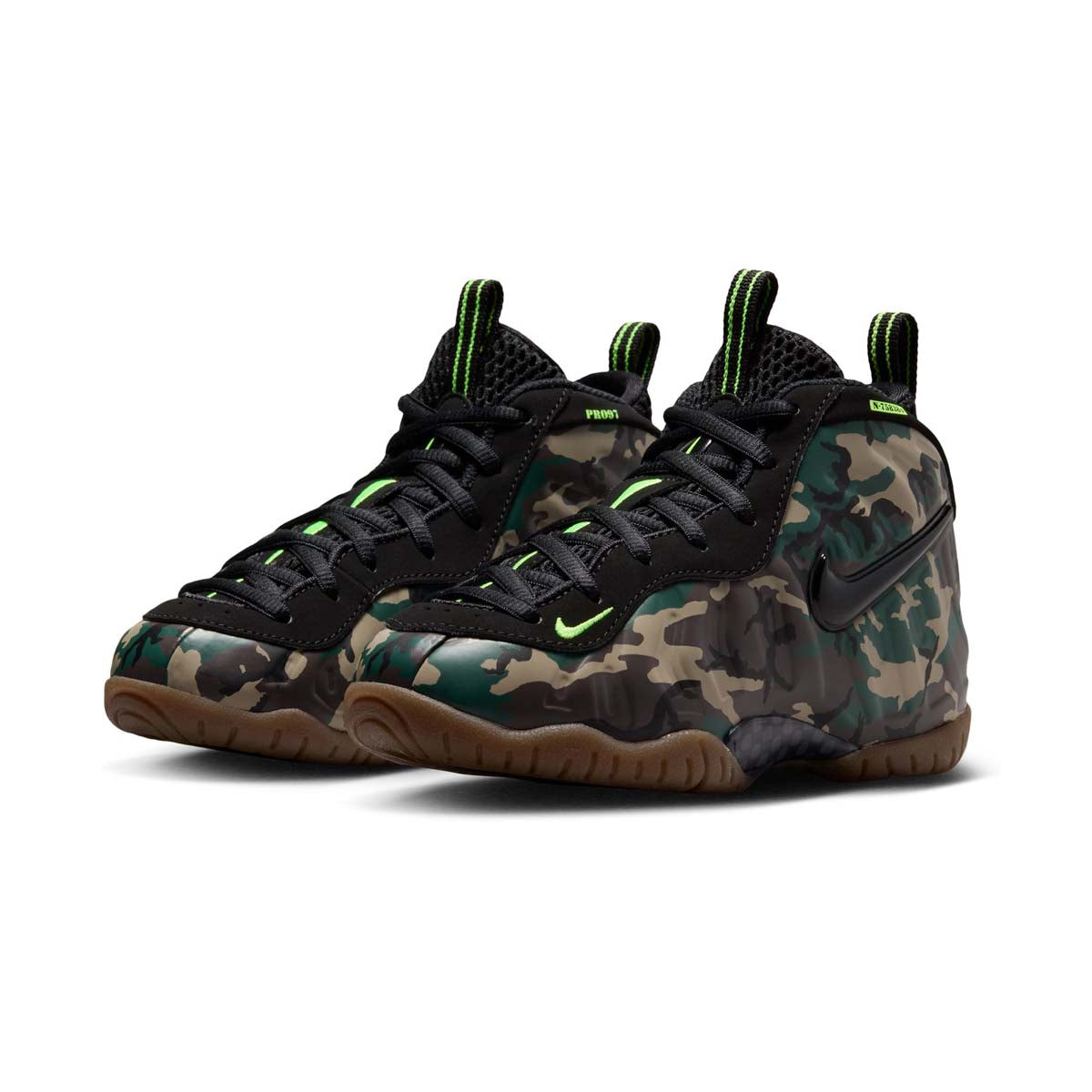Nike Little Posite Pro Premium 'Black Voltage Green Gum' Little Kids' Shoes - 