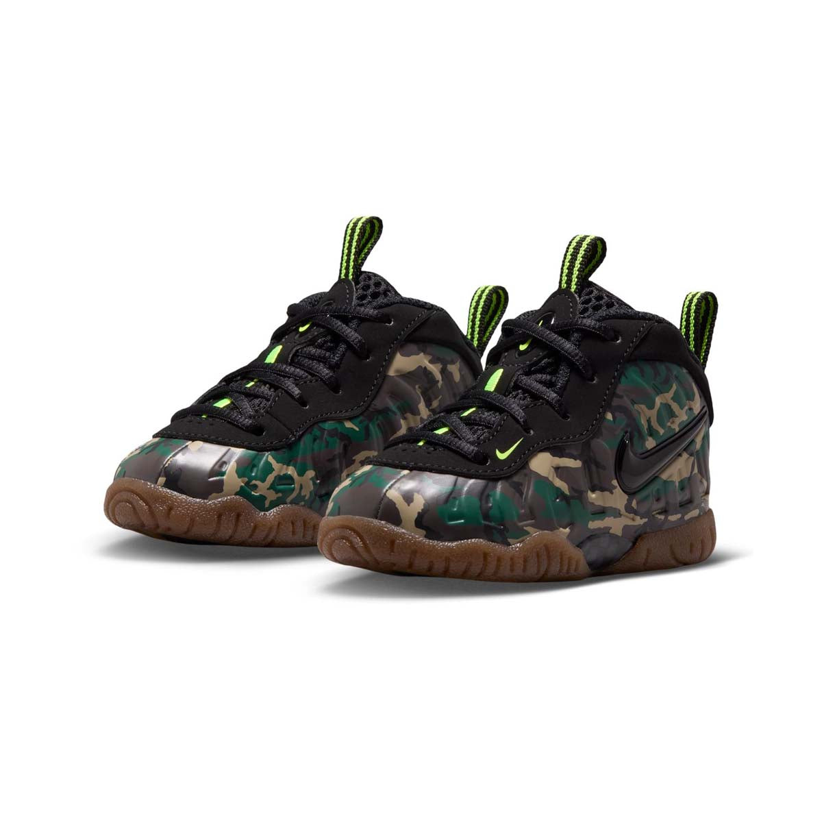 Nike Little Posite Pro Premium 'Black Voltage Green Gum' Baby/Toddler Shoes - 