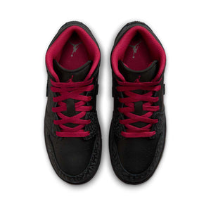 Air Jordan 1 Mid SE 'Black Tough Red' Big Kids' Shoes