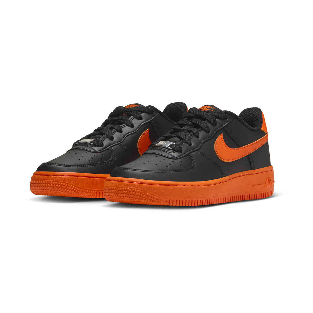 Nike Air Force 1 'Black Safety Orange' Big Kids' Shoes - Nike Air Force 1 Kids