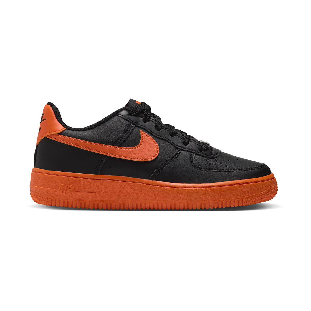 Nike Air Force 1 'Black Safety Orange' Big Kids' Shoes - Nike Air Force 1 Kids