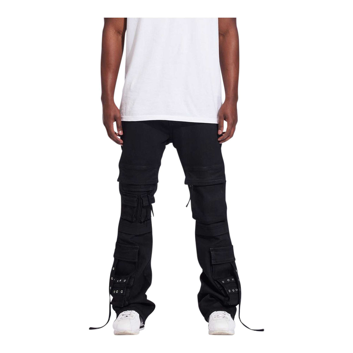 CRYSP DENIM Leader Cargo Flare Jet Black - 