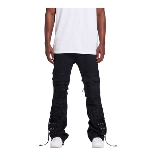CRYSP DENIM Leader Cargo Flare Jet Black