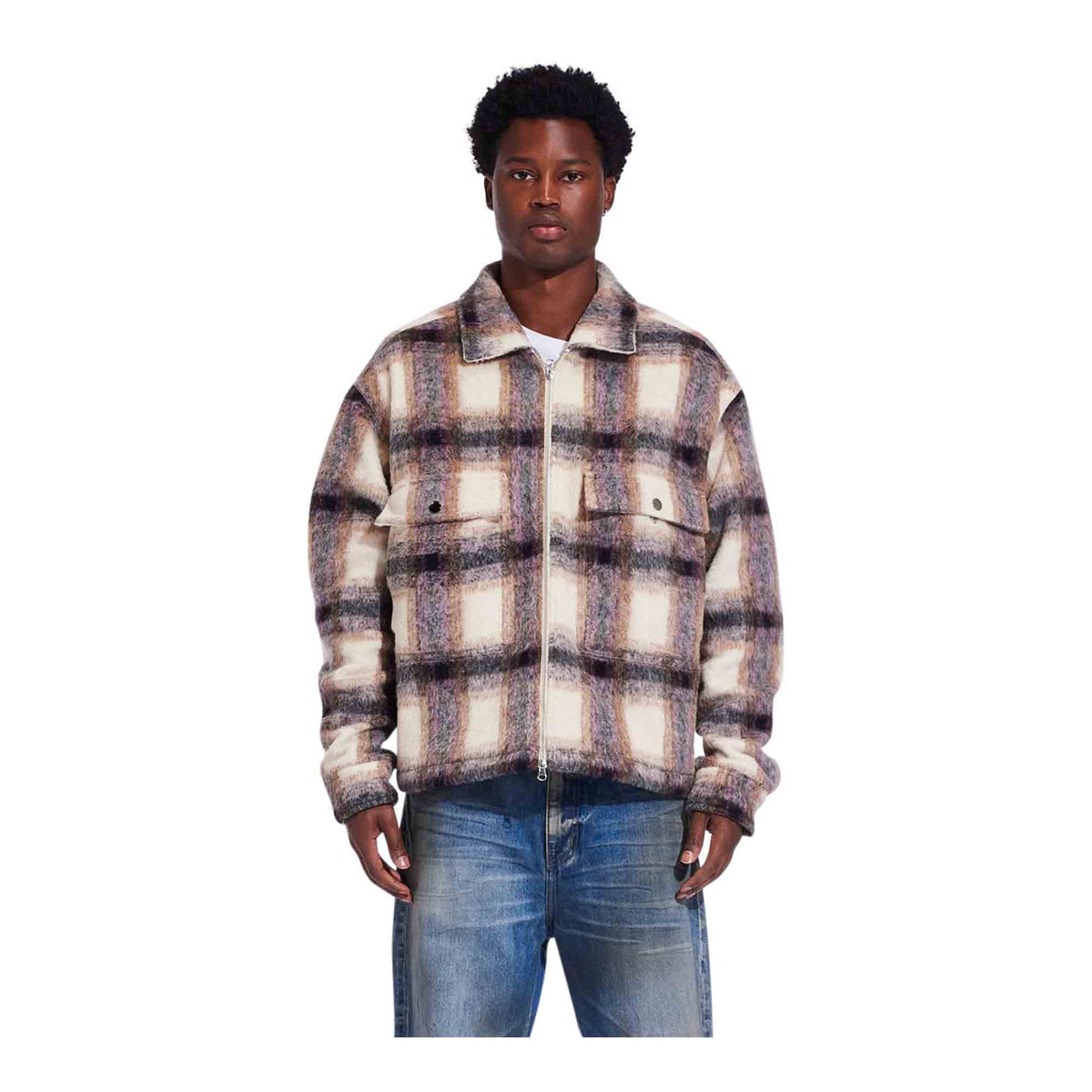 CRYSP DENIM Irvine Mohair Shacket Cream - 