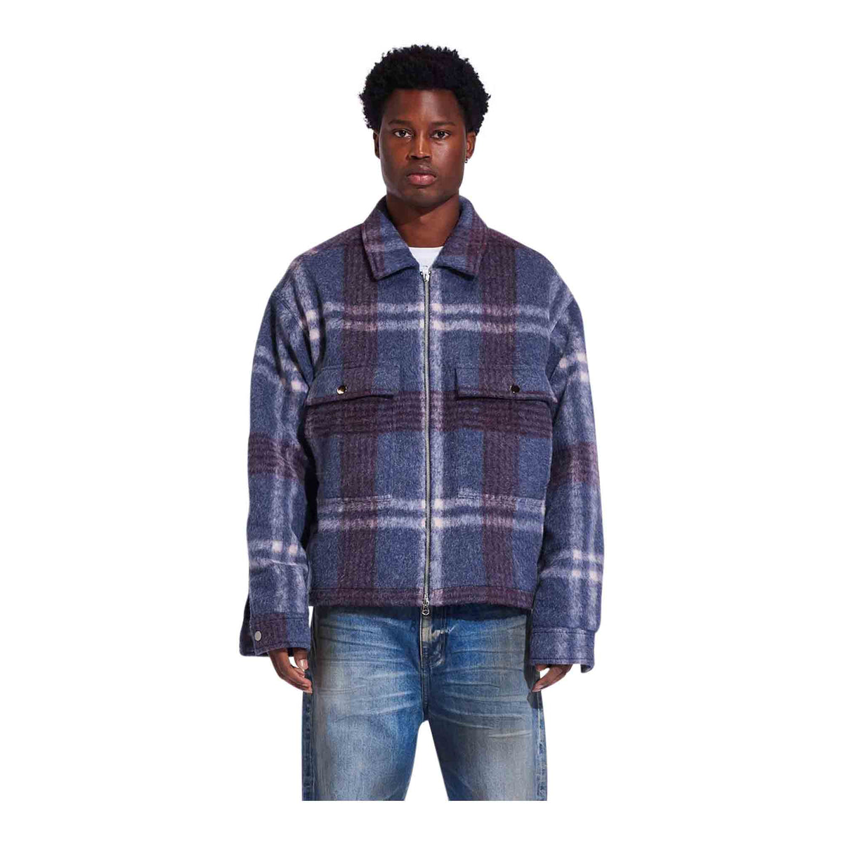 CRYSP DENIM Irvine Mohair Shacket Blue - EPTM  & CRYSP DENIM