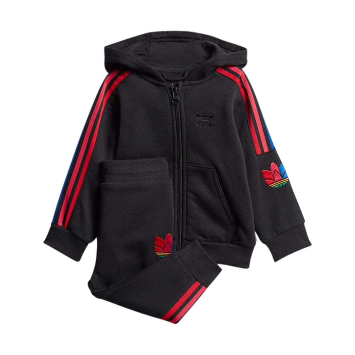 Adidas Adicolor 3D Trefoil Full-Zip Hoodie Set - KIDS CLOTHING