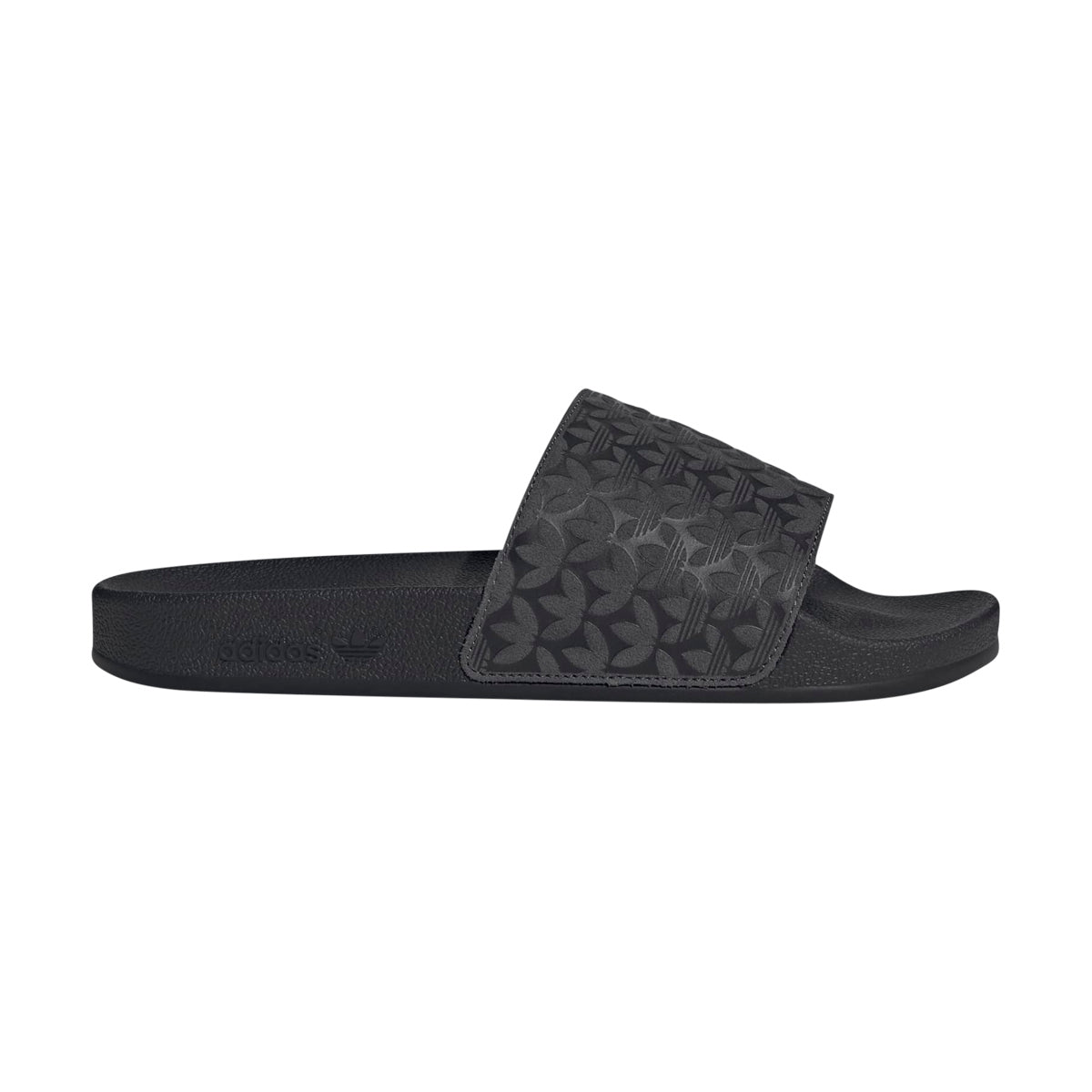 Adidas 'Black Grey Trefoil' Men's Slides - MENS SHOES