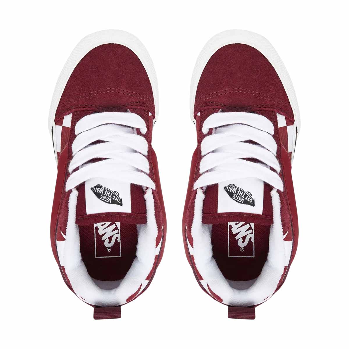 VANS Knu Skool 'Checkerboard Bordeaux' Little Kids' Shoes - NEW FOR KIDS