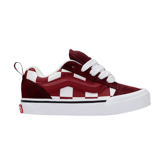 VANS Knu Skool 'Checkerboard Bordeaux' Little Kids' Shoes