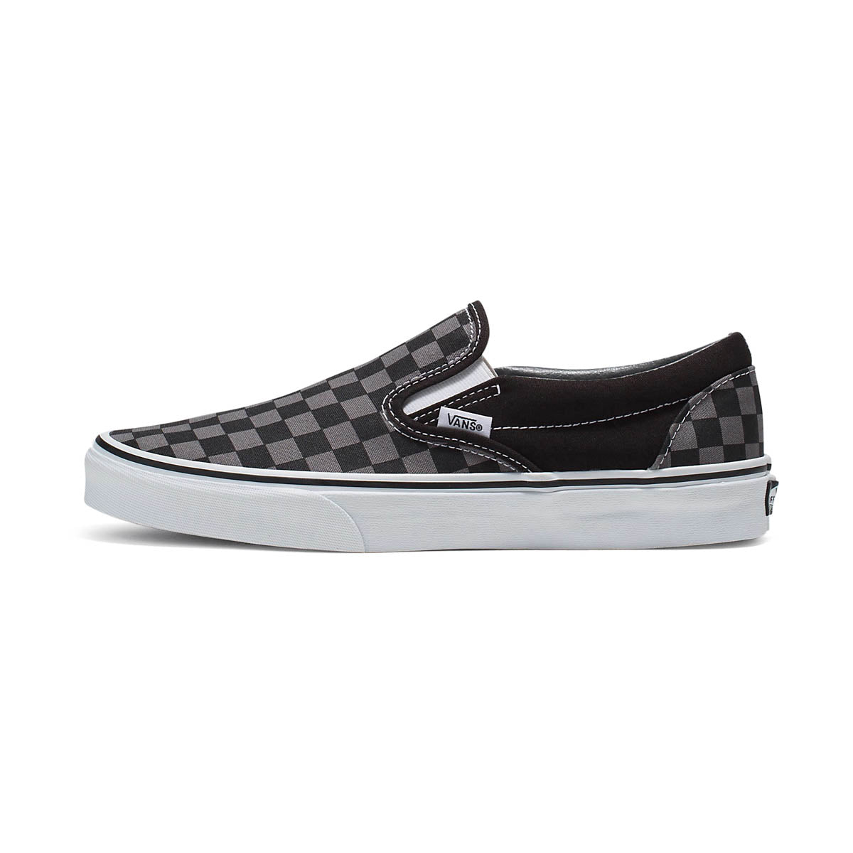 Classic Slip-On Checkerboard 'Pewter Grey Check' Unisex Shoes - WOMEN'S