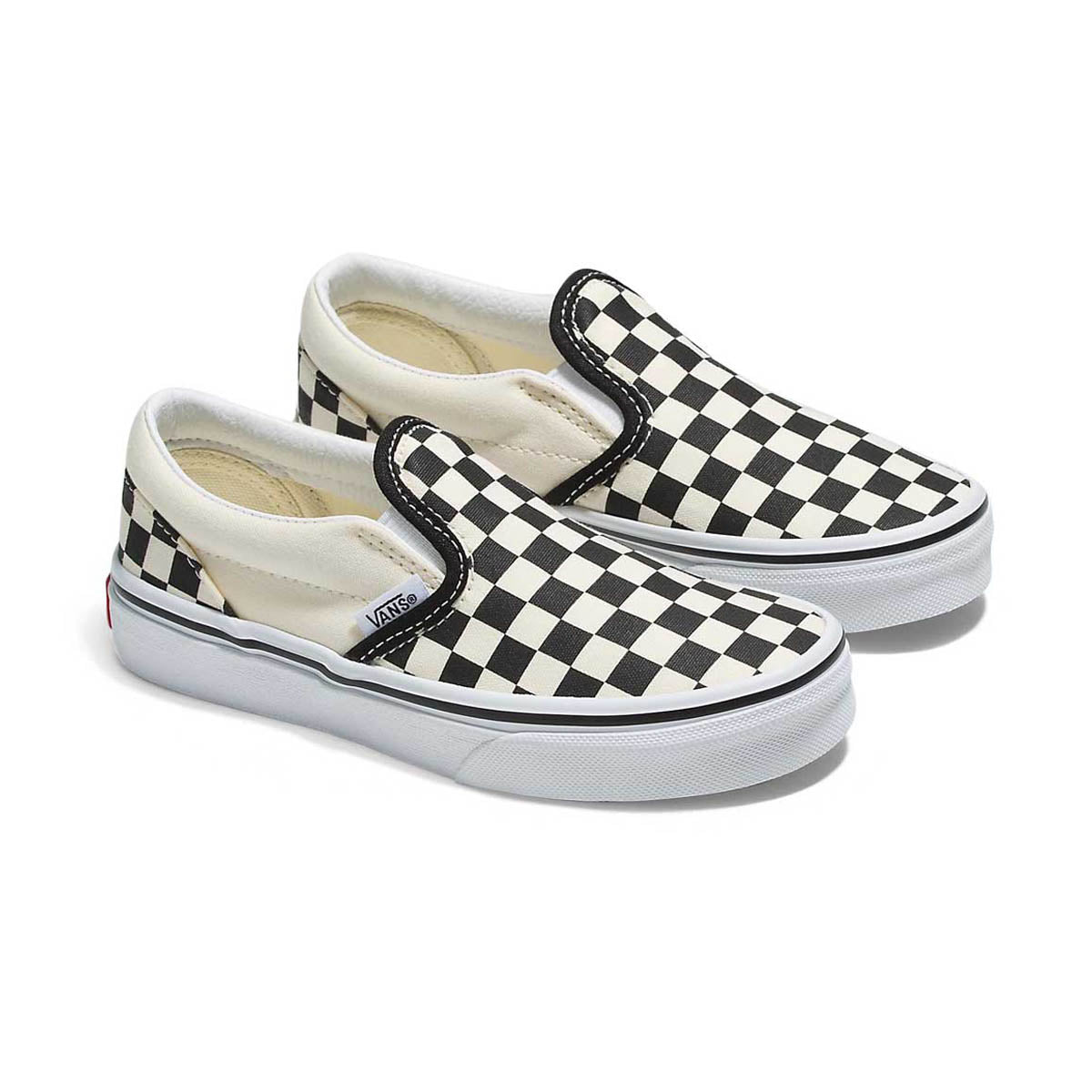 Classic Slip-On Checkerboard &#39;Black/White&#39; Little Kids&#39; Shoes