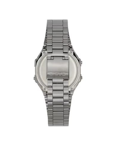 Casio Vintage Silver and Black Metal Watch