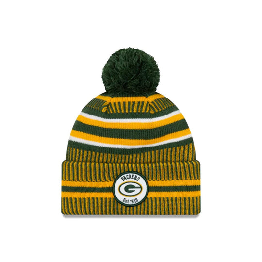 GREEN BAY PACKERS OFFICIAL NFL SIDELINE HOME COLD WEATHER SPORT KNIT GREEN/YELLOW