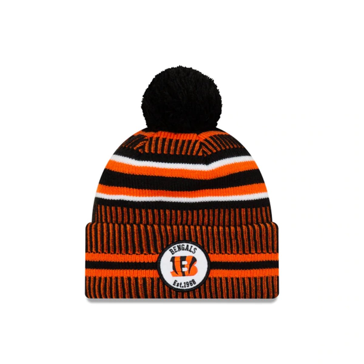 Official New Era Cincinnati Bengals Striped Kids Black Cuff Beanie Hat  A7005_B76